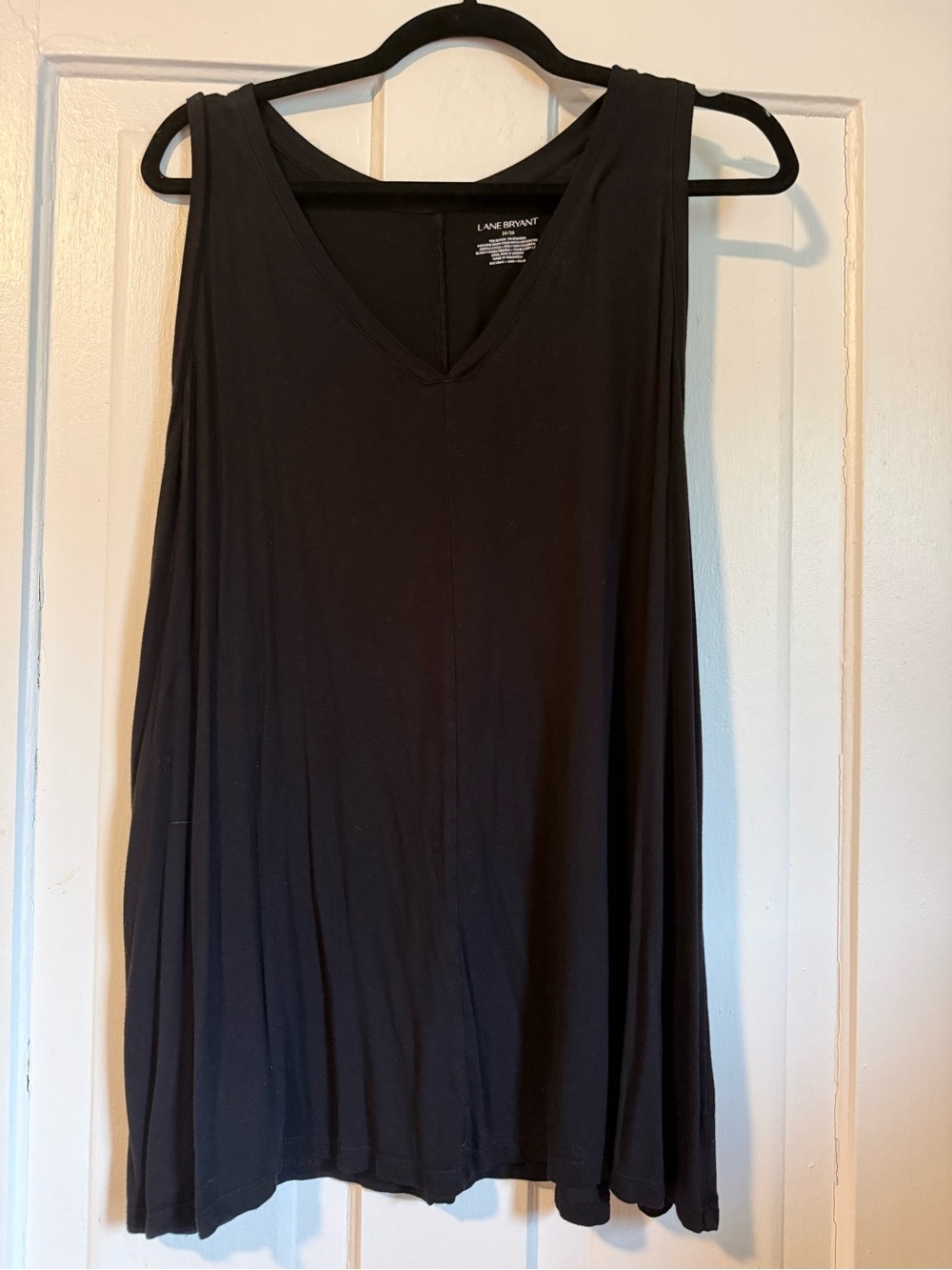 Lane Bryant Black V-Neck Swing Tank Top